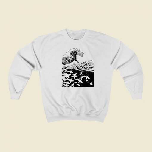 Wave Of Sharks 80s Sweatshirts Style