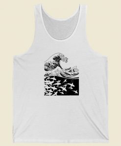 Wave Of Sharks 80s Tank Top