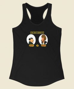 Wet Bandits Cartoon Parody 80s Racerback Tank Top