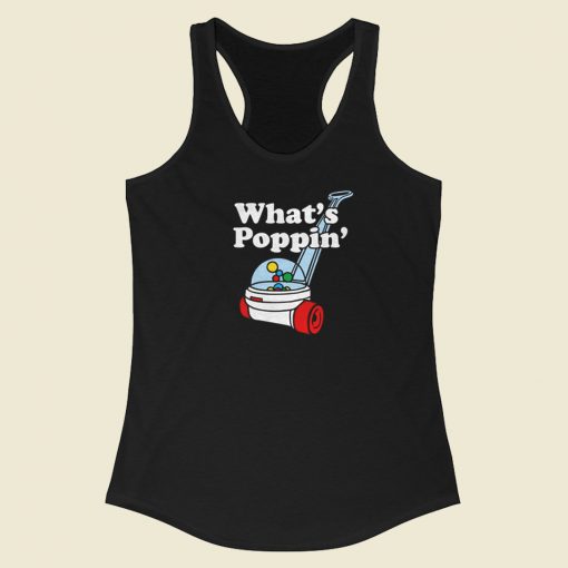 Whats Poppin Funny Kids 80s Racerback Tank Top