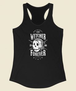 Witcher Forever Skull Graphic 80s Racerback Tank Top