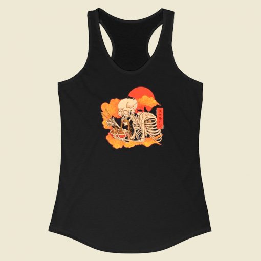 Yokai Ramen And Cats 80s Racerback Tank Top