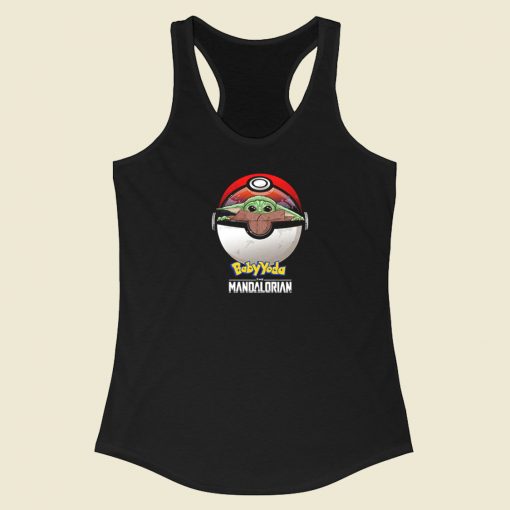 Baby Yoda Pokeball The Mandalorian Racerback Tank Top