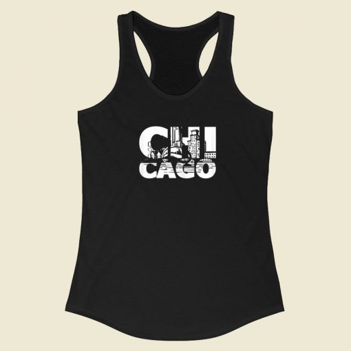 Chicago Distressed Vintage Racerback Tank Top