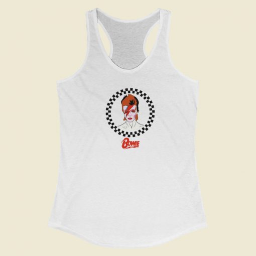 David Bowie Aladdin Sane Checkered Racerback Tank Top