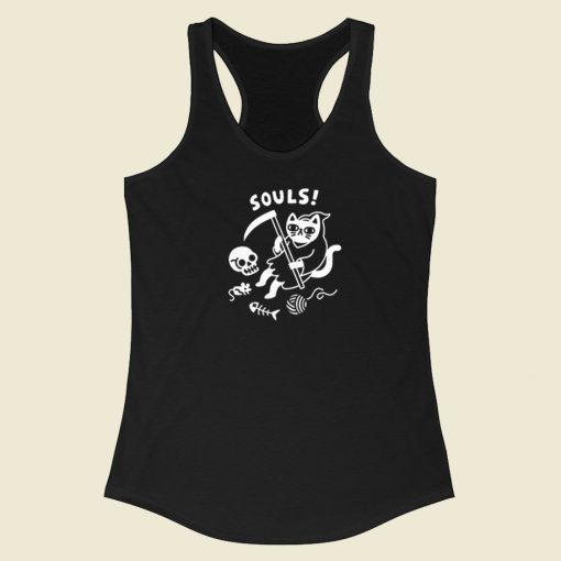 Death Cat Souls Parody Racerback Tank Top