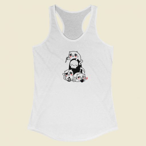 Death Is Cat Person Parody Racerback Tank Top