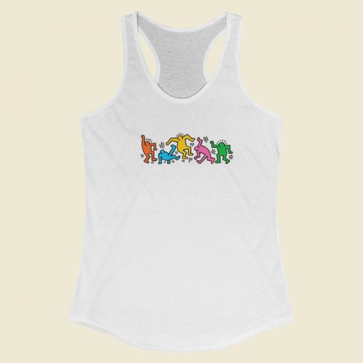 Keith Haring Dancing People Racerback Tank Top On Sale