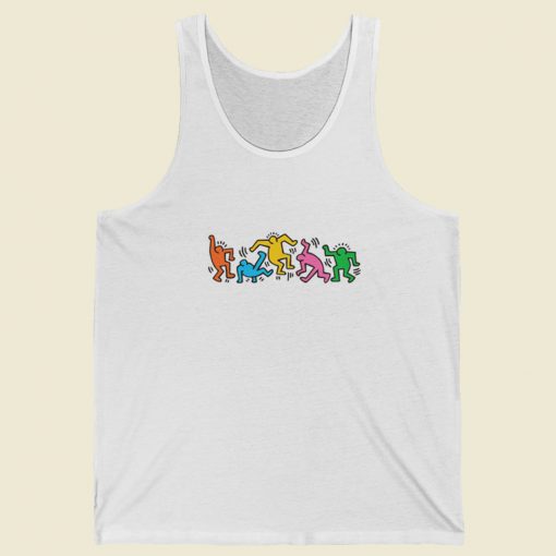 Keith Haring Dancing People Tank Top On Sale