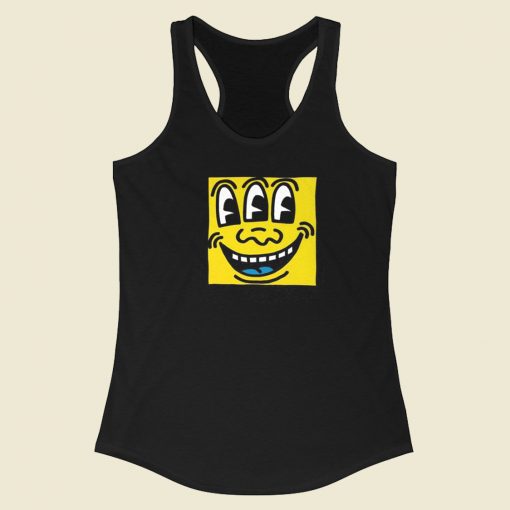 Keith Haring Smiley Face Racerback Tank Top On Sale