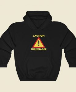 Kids Caution Threenager Hoodie Style