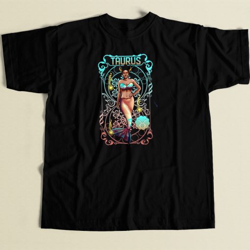 Taurus Black Mermaid T Shirt Style