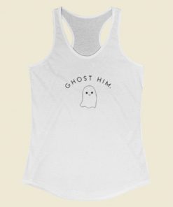 Funny Ghost Him Racerback Tank Top On Sale