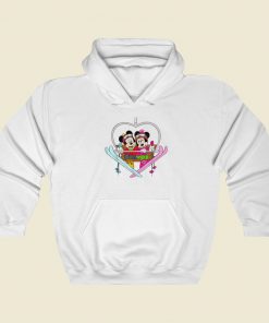 Mickey And Minnie Heart Shaped Ski Hoodie Style