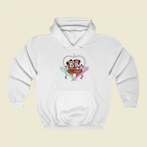 Mickey And Minnie Heart Shaped Ski Hoodie Style