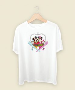 Mickey And Minnie Heart Shaped Ski T Shirt Style