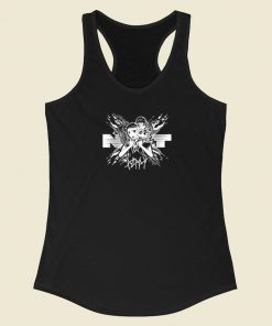 Poppy And Triple H White Skull Racerback Tank Top