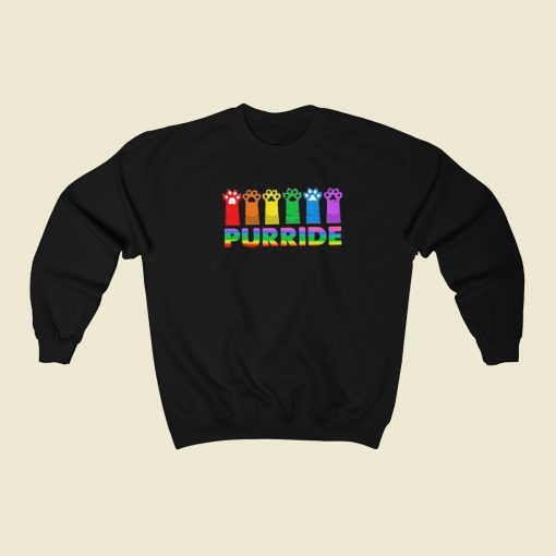 Purride Lgbt Pride Cat Sweatshirts Style On Sale