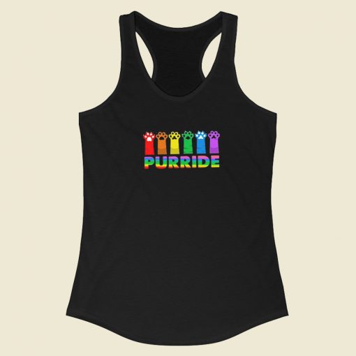 Purride Lgbt Pride Cat Racerback Tank Top