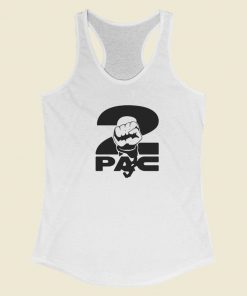 2pac Fist Overlap Old School Racerback Tank Top