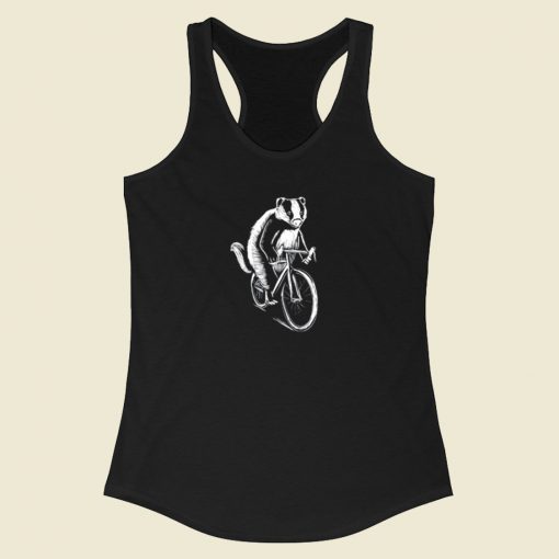 Badger On A Bicycle Racerback Tank Top