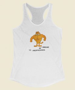 Garfield Im Immune To Propaganda Racerback Tank Top