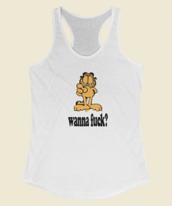 Garfield Wanna Fuck Racerback Tank Top