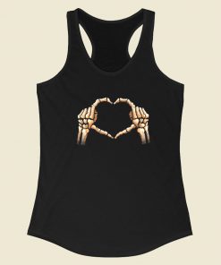 Hands Heart Skeleton Racerback Tank Top On Sale