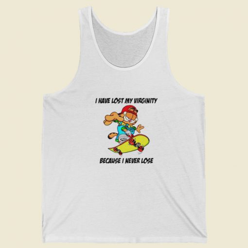 I Have Lost My Virginity Garfield Tank Top On Sale