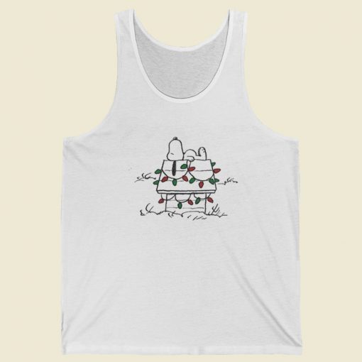 Snoopy Doghouse Christmas Light Tank Top