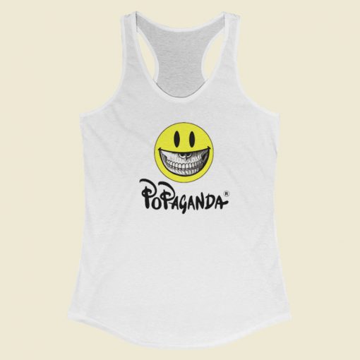 Popaganda Ron English Smiley Big Racerback Tank Top