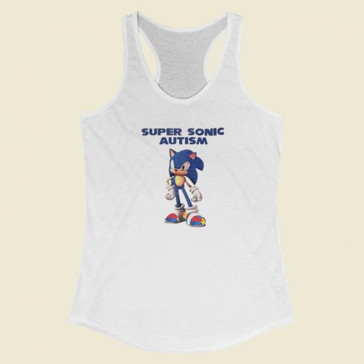 Sonic Say Fucks Autism Racerback Tank Top