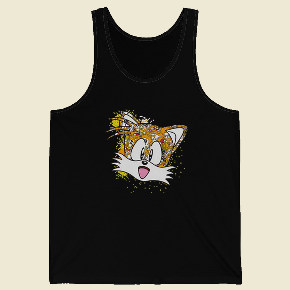 Sonic The Hedgehog Tails Pixel Profile Tank Top | Grltee.com