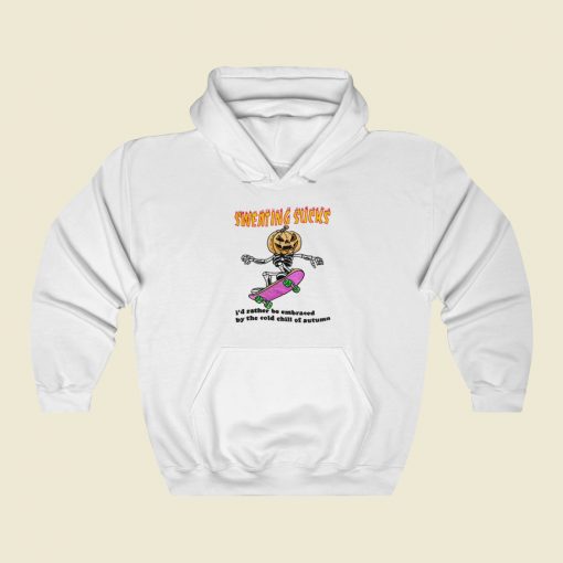 Sweating Sucks Pumpkin Skateboard Hoodie Style