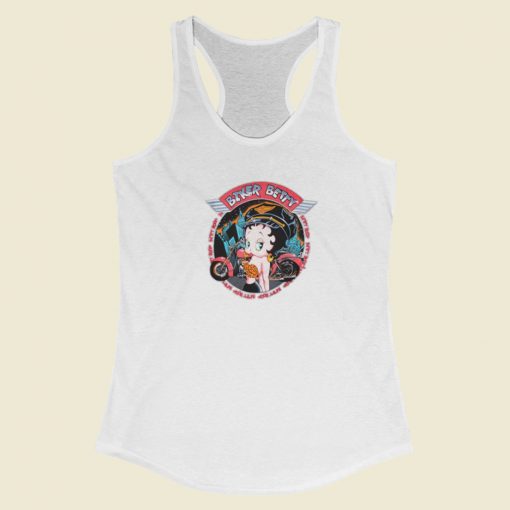 Biker Betty Boop Motorcycle Racerback Tank Top