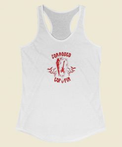 Corroded Coffin Graphic Racerback Tank Top