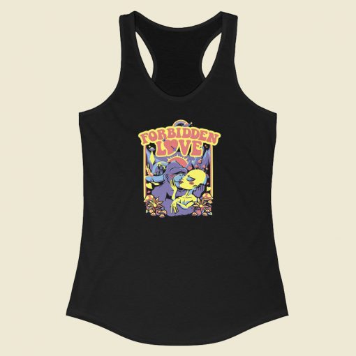 Forbidden Love Jesus Alien Racerback Tank Top