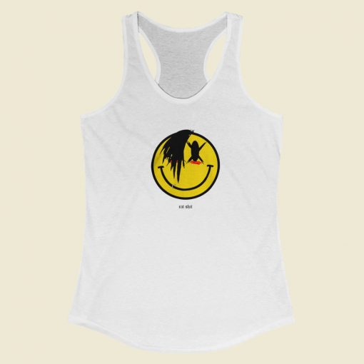 Smiley Symbol Eat Shit Racerback Tank Top