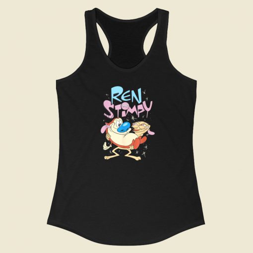 Ren And Stimpy Funny Cartoon Racerback Tank Top