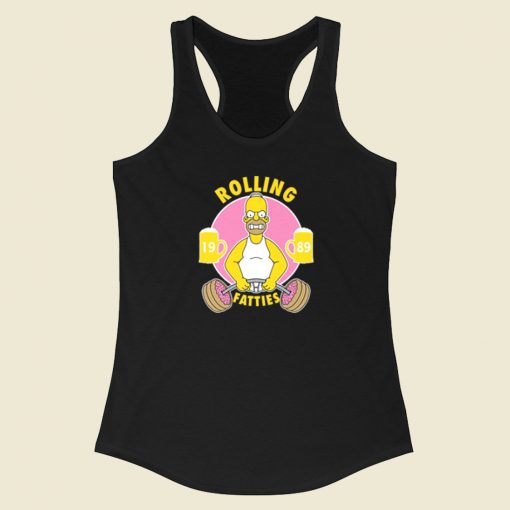 Simpson Homer Rolling Fatties Racerback Tank Top