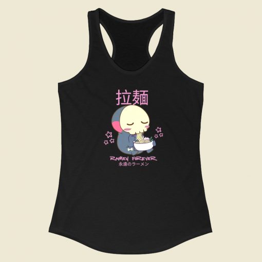 Skeleton Death Eating Ramen Racerback Tank Top