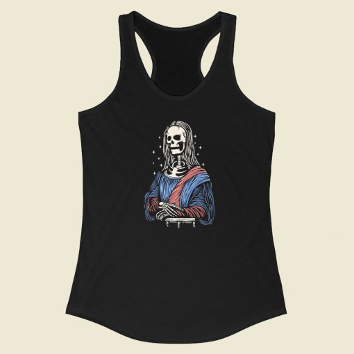 Skull Lisa Funny Racerback Tank Top