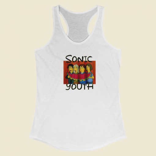 Sonic Youth Watermelon Bart Racerback Tank Top