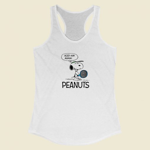 Aced Him Again Peanuts Snoopy Racerback Tank Top