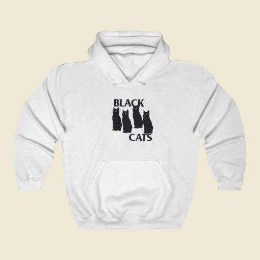 Black Four Cats Hoodie Style