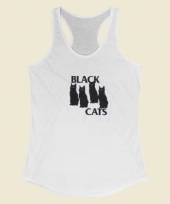 Black Four Cats Racerback Tank Top