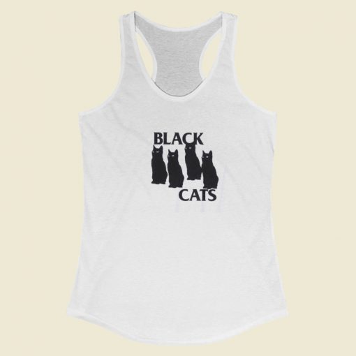 Black Four Cats Racerback Tank Top