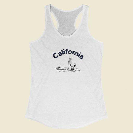 California Peanuts Surfing Racerback Tank Top