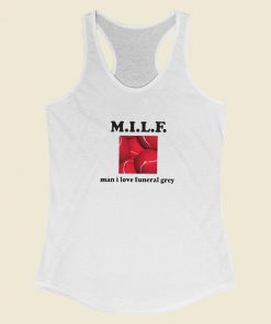 MILF Man I Love Funeral Grey Racerback Tank Top