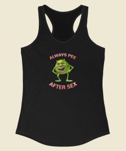 Mike Says Pee After Sex Racerback Tank Top